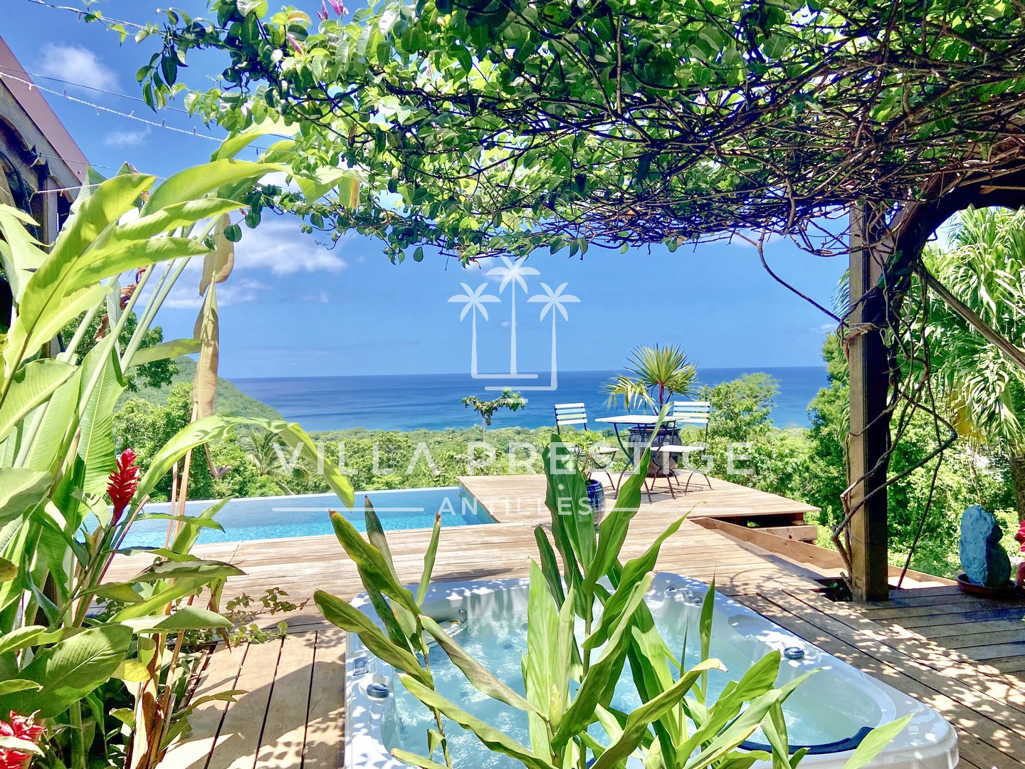 Propriété de charme avec vue mer, côte sous-le-vent
